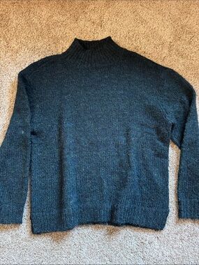 RD Style Dark Teal Heathered Turtleneck Sweater